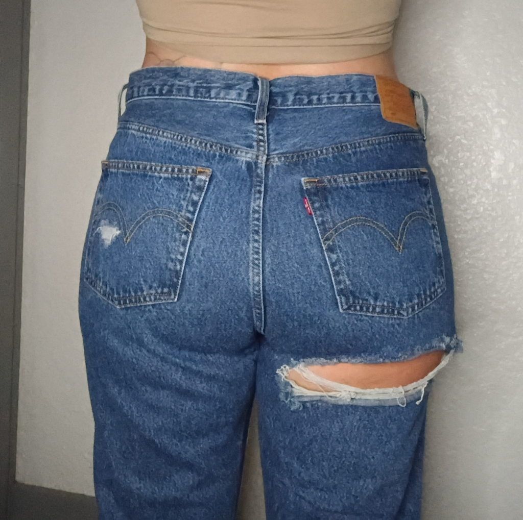 Levi's Distressed Blue Boyfriend Jeans